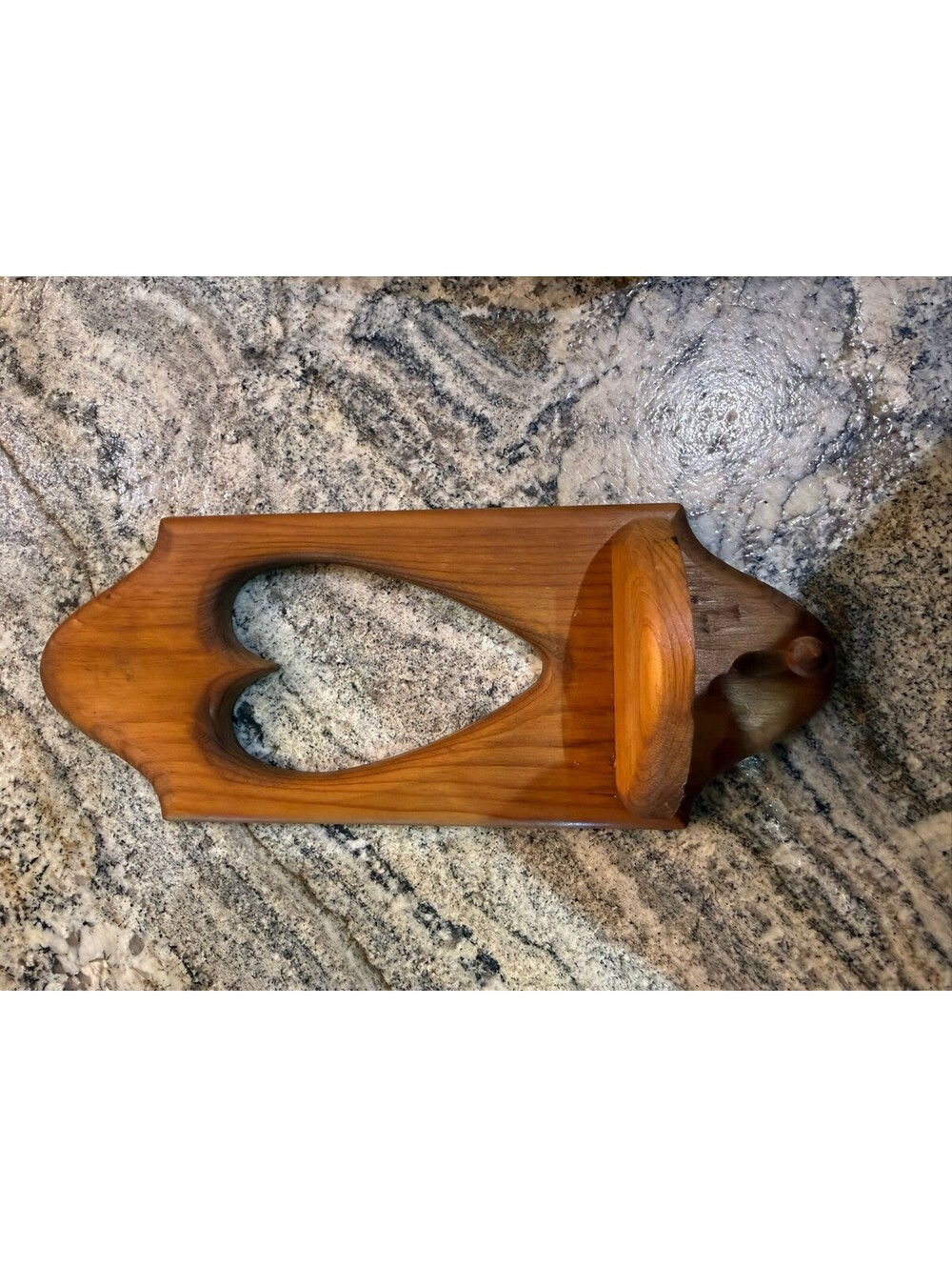 Handcrafted Wooden Wall Shelf with Heart Cutout